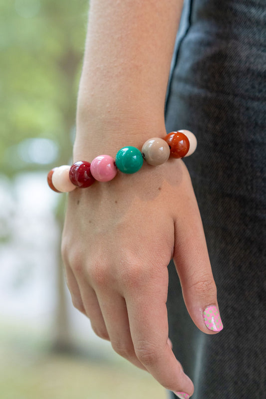 Armband Glada Chunky pink oranje A