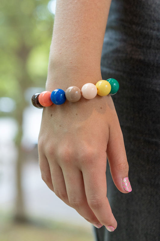 Armband Glada Chunky geel roze C