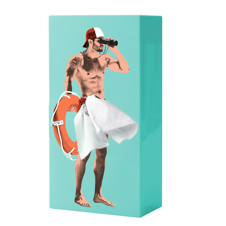 Tissuehouder man blauw