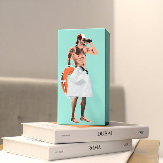 Tissuehouder man blauw