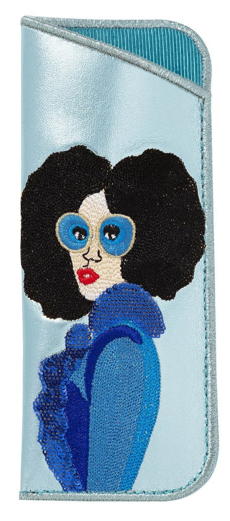 Brillenhoes Fong Leng Phoenix blauw metallic