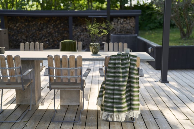 Deken lamswol Oscar Green