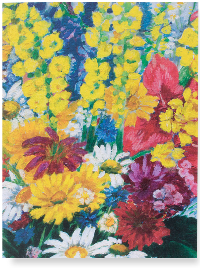 Schrift blanco Charley Vaas met bloemen