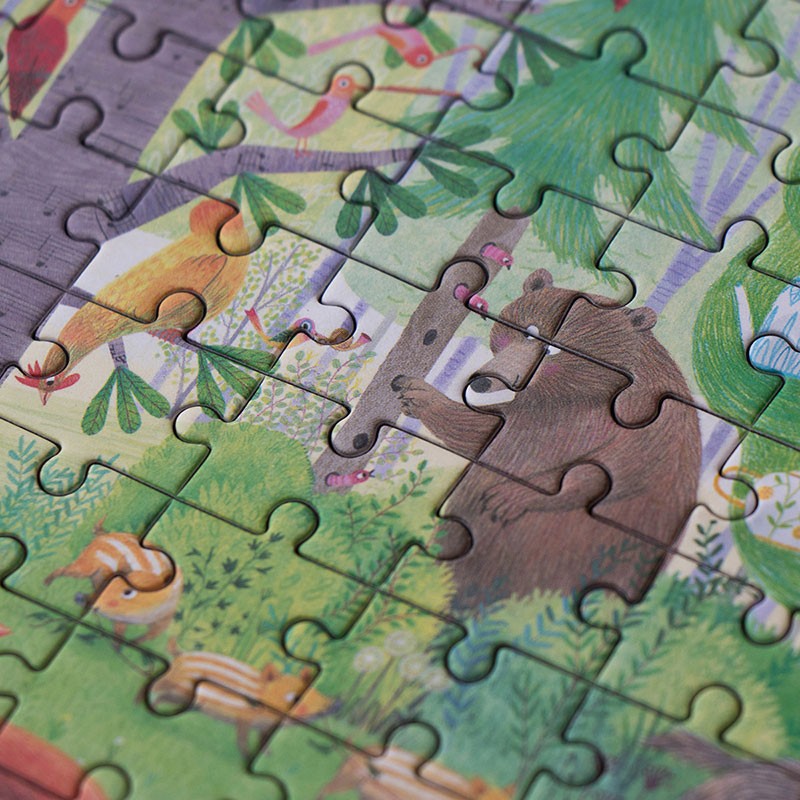 Puzzel Pocket Night and day in the forest
