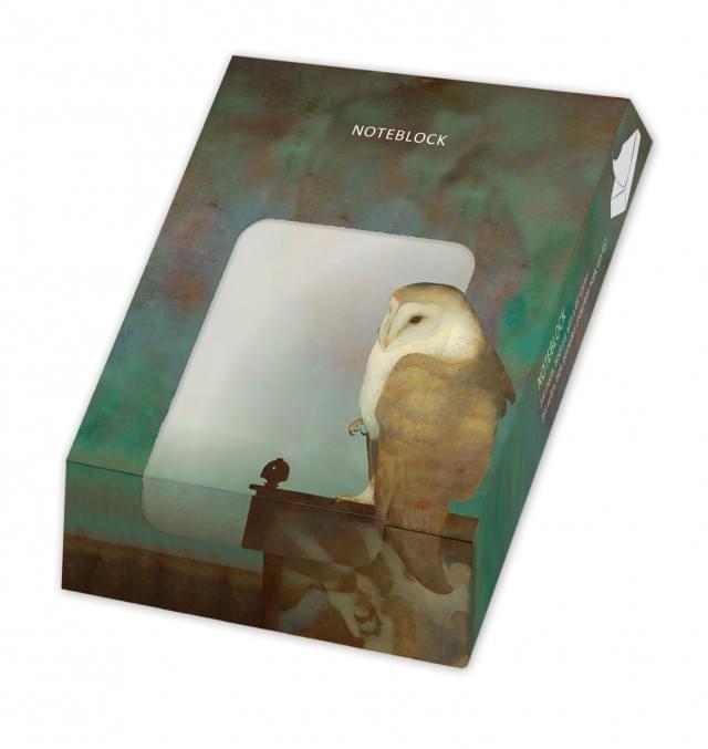 Notitieblokje Jan Mankes Grote uil op scherm