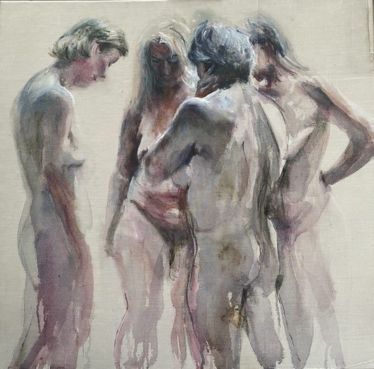 Postkaart vier vrouwen