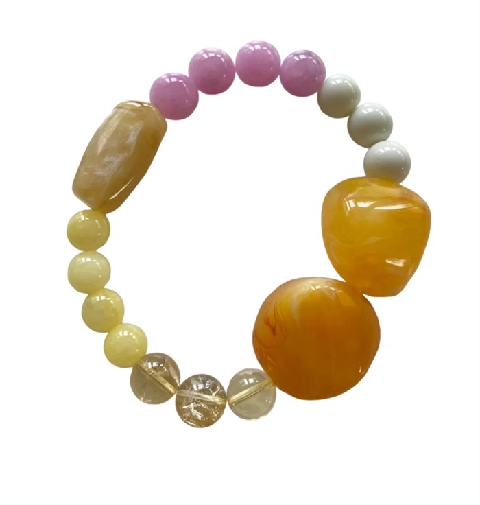 Armband chunky lucky stone oranje