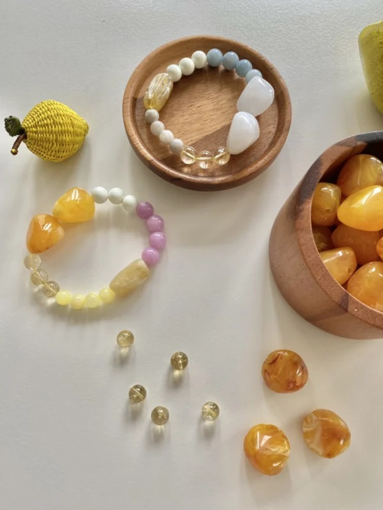 Armband chunky lucky stone oranje