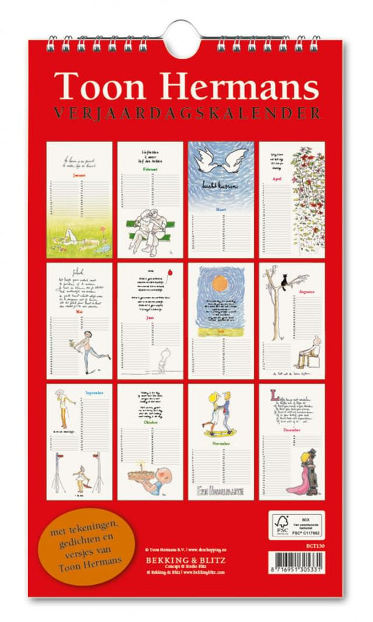 Kalender verjaardag Toon Hermans