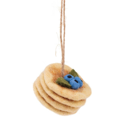 Hanger pannenkoekjes blauwe bes vilt