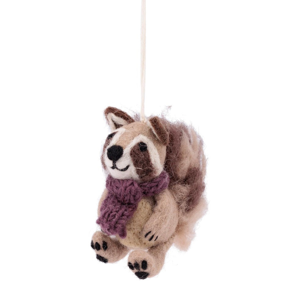 Hanger wasbeer vilt paarse sjaal