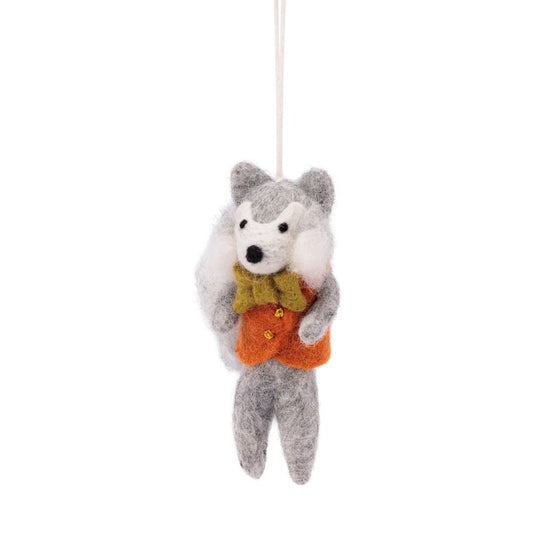 Hanger wolf vilt oranje jas