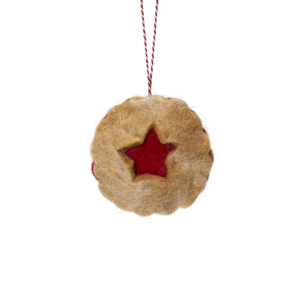 Hanger linzer koekje vilt ster