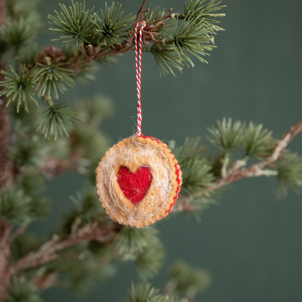 Hanger linzer koekje vilt hart