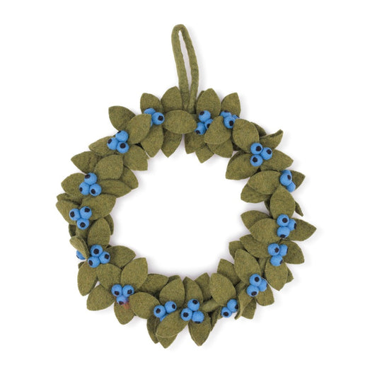 Krans XL blauwe bes vilt