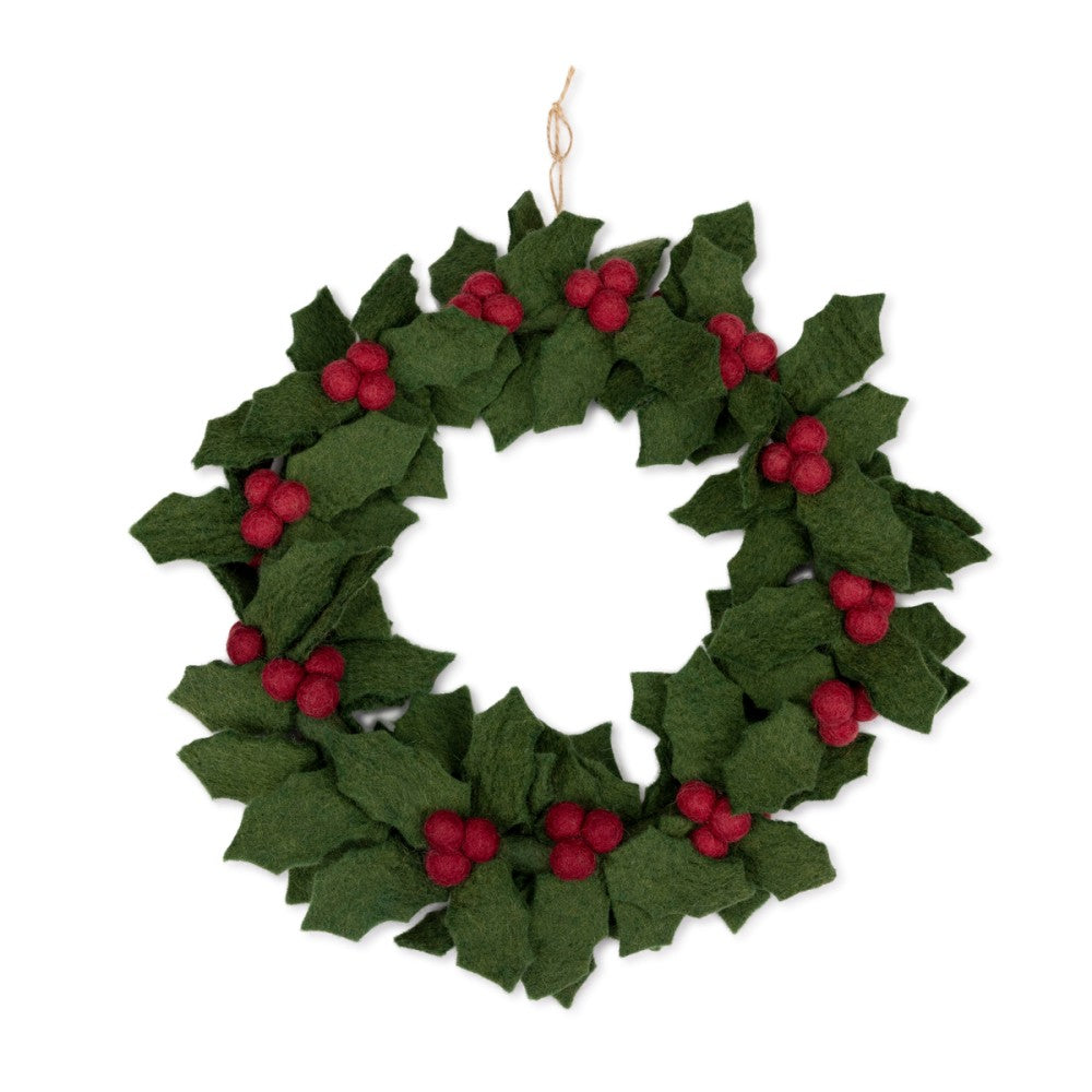 Krans XL holly berry hulst vilt