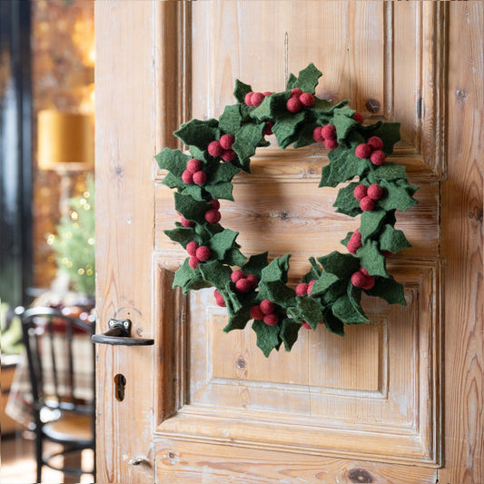 Krans XL holly berry hulst vilt